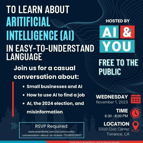 AI’s risks and benefits will be focus of free Torrance community conversation