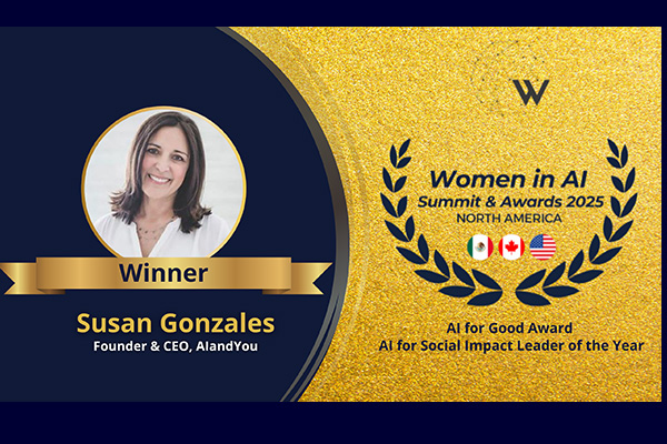Susan Gonzales Receives Women in AI North America Award for AI Social Impact Leader of the Year